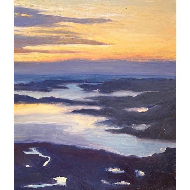 Claude Sauthier, Sunset at Bretagne, Oil on Wood, 1970s For Sale - Image 6 of 10