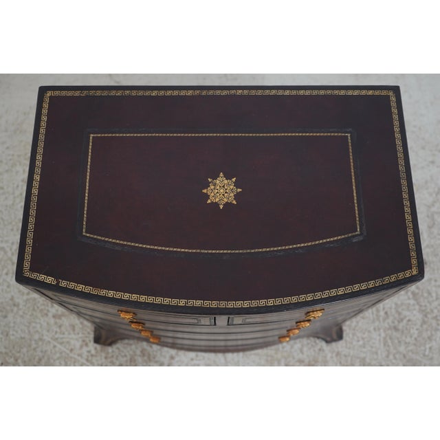 Maitland Smith Bow Front Small Leather Surface Chest For Sale In Philadelphia - Image 6 of 12