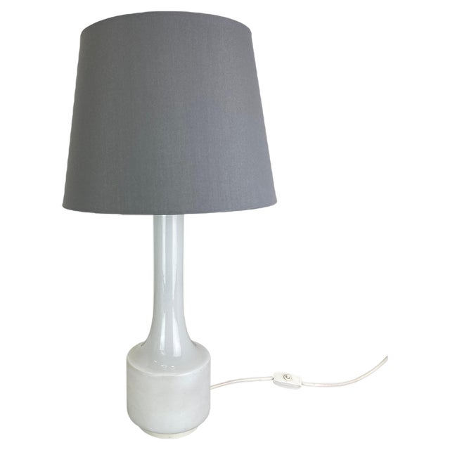 Modernist White Satin Glass Table Light Base from Doria Lights, Germany, 1970s For Sale