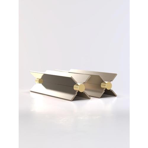Fireplace 010 by Edizioni Design Dimensions: D x 32 x W 9 x H 9 cm Materials: Solid steel, solid brushed brass joints