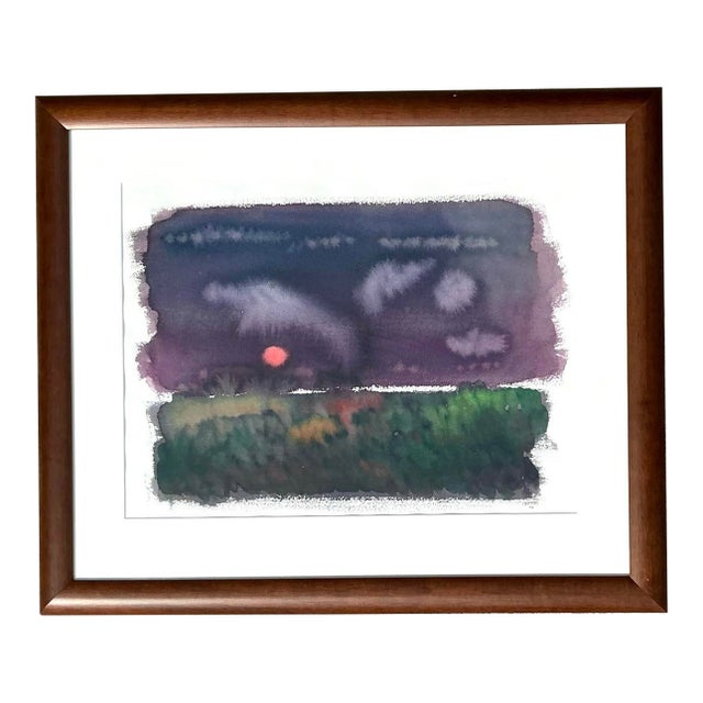 Vintage Joe Orffeo Original Abstract Watercolor on Paper For Sale