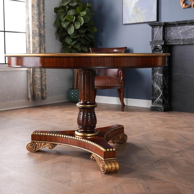 Wood Traditional Round Dining Table For Sale - Image 7 of 15