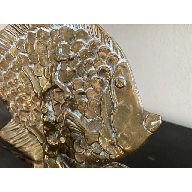 Gold Fish Sculpture in Brass For Sale - Image 8 of 11