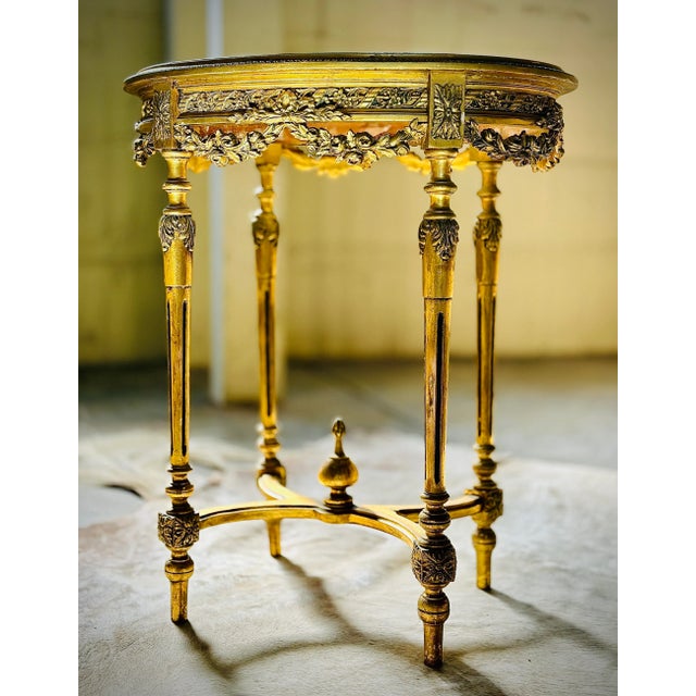 Louis XVI Style Gilded Guéridon Side Table, 1920s For Sale - Image 6 of 6