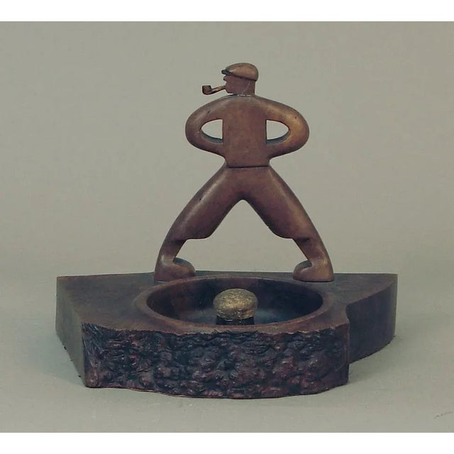 1920s Art Deco Vintage Macho Golfer and Pipe Tamp, Carved Exotic Hardwood For Sale - Image 5 of 5