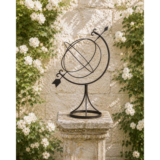 A beautifully crafted large iron armillary sphere, evoking the timeless elegance of classical European gardens. Pieces...