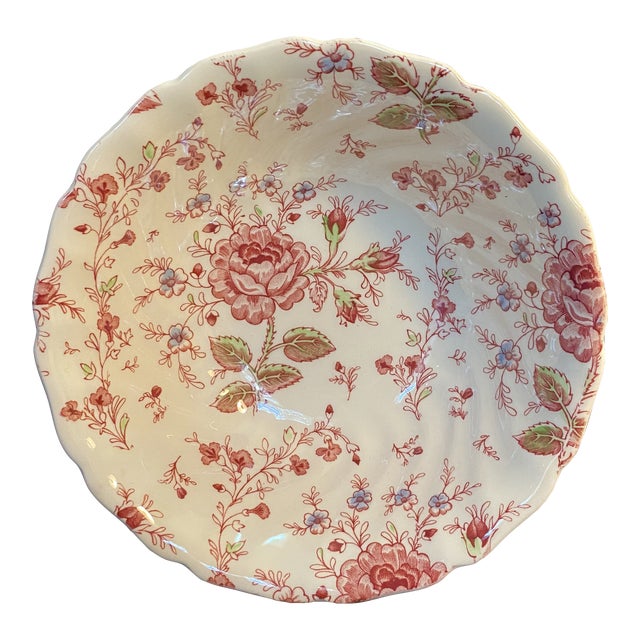 Late 20th Century Johnson Bros Original Hand Engraved Rose Chintz
