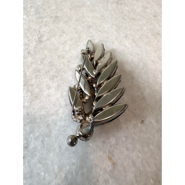 Contemporary Vintage Blue Rhinestone Brooch For Sale - Image 3 of 4