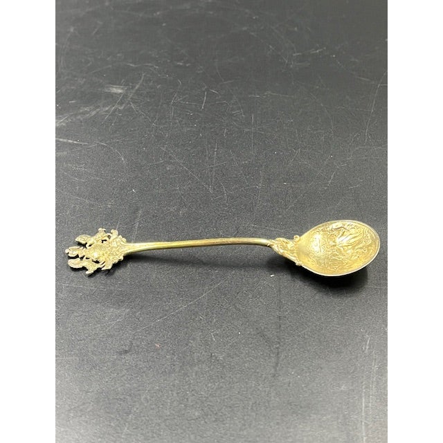 Gold Early 20th Century Sterling Silver Souvenir Spoon From London For Sale - Image 8 of 12