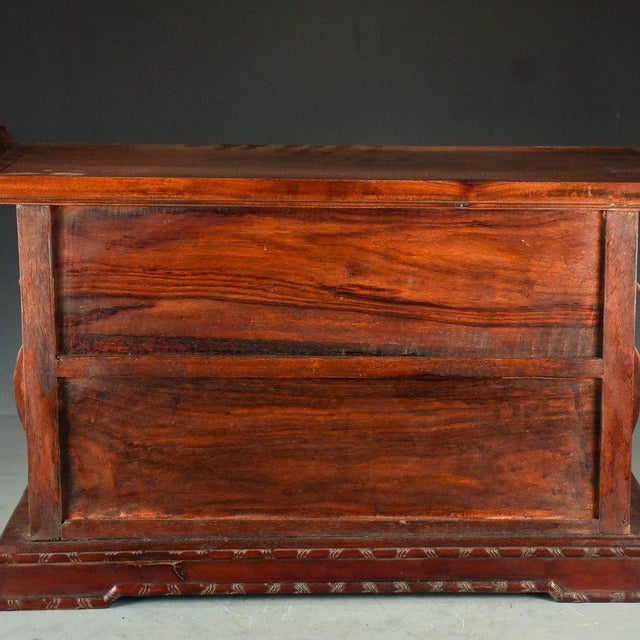 Art Deco 1970s Huanghuali Rosewood Carved Dragon Phoenix Altar Table For Sale - Image 3 of 10