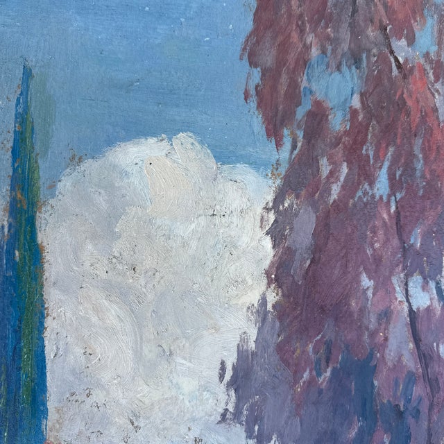 Sky Blue 1930s Geoffrey Holt - Impressionist Oil Painting, Framed For Sale - Image 8 of 9