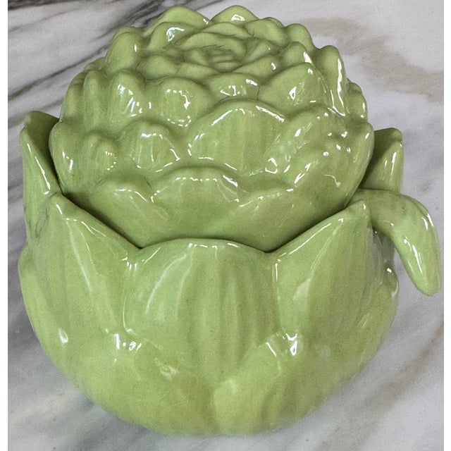 Vintage Studio Art Artichoke Motif Condiment Server For Sale - Image 11 of 11