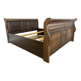 Vintage French King Size Sleigh Bed Frame For Sale