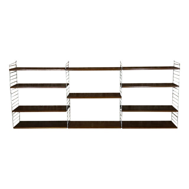 Mid-Century Teak Modular String Shelf by Kajsa & Nils Nisse Strinning, Sweden, 1960s For Sale