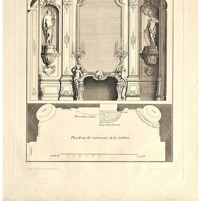 Mid 19th Century French Antique Arichtecture Interior Lithograph For Sale - Image 5 of 5
