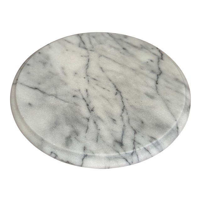 Round White Marble Lazy Susan/Serving Tray For Sale