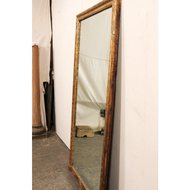Gold 19th Century French Classical Gold Painted Wood Wall Mirror For Sale - Image 8 of 11
