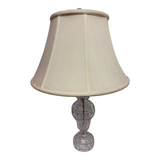 Vintage Crystal Cut Glass Table Lamp For Sale