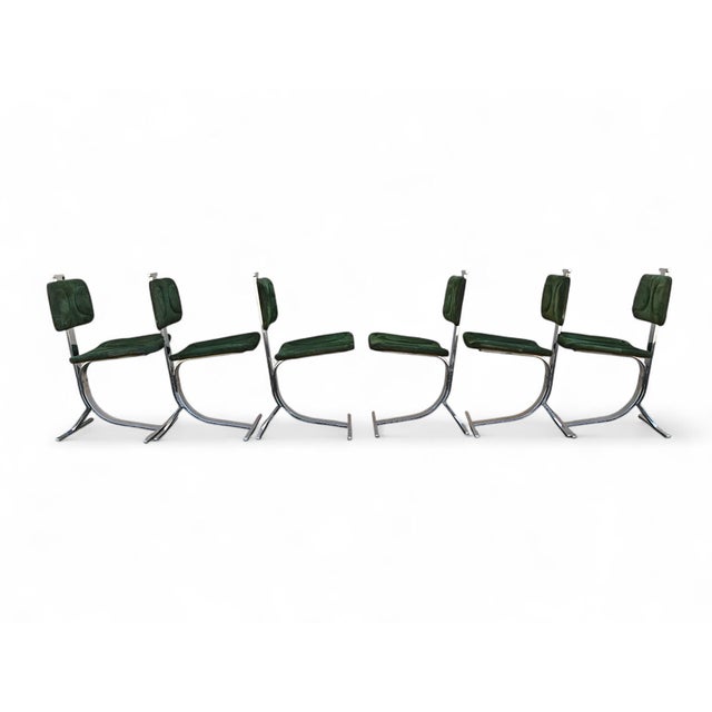 Mid-Century Modern Mid-Century Modern Dining Set with Table and Chairs, 1970s, Set of 7 For Sale - Image 3 of 14