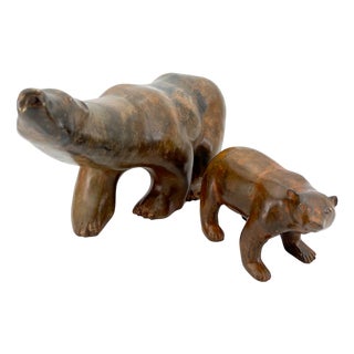 Pierre Chenet, Art Deco Polar Bear Sculptures, 1930s-1940s, Bronzes, Set of 2 For Sale
