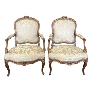 19th Century Highly Carved Armchairs From South of France- A Pair For Sale