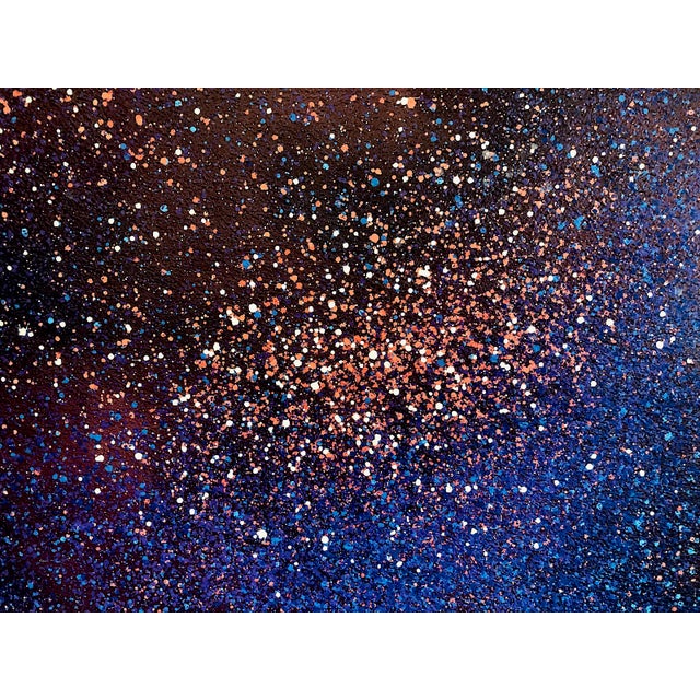 A Signed Mid-Century Glistening Abstract Painting of the Cosmos, by Lemmy For Sale - Image 4 of 7
