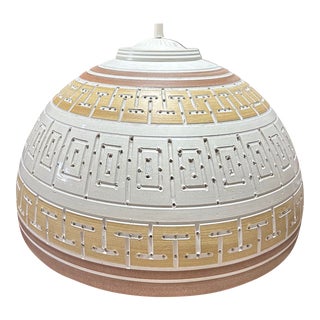 Mid Century Studio Ceramic Dome Pendant Light Martha and Beaumont Mood For Sale