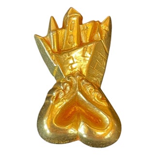 Gilt Bronze Brooch Chateau en Espagne by Line Vautrin For Sale