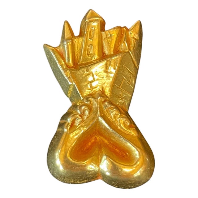 Gilt Bronze Brooch Chateau en Espagne by Line Vautrin For Sale