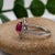 2020s 2ct Mozambique Ruby Ring with Natural Diamonds in Solid 14K Dual Tone Gold Pear Cut For Sale - Image 5 of 10