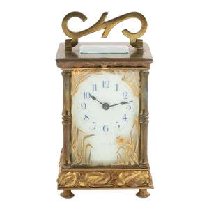 Mid 20th Century C.R Crookshank Brass and Glass Carriage Clock by Tiffany & Co.