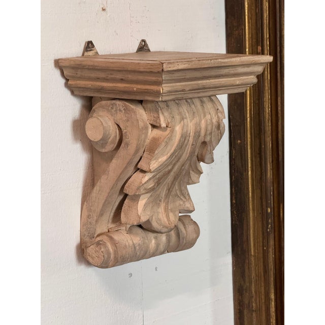 Pair of Carved Wood Wall Brackets For Sale - Image 6 of 9