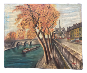 Robert Louis Morin, The Quays of Notre-Dame de Paris, 1966, Oil on Canvas