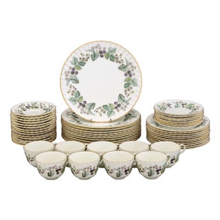 Royal Worcester "Lavinia" Pattern Partial Dinner Service, 54 Pieces For Sale