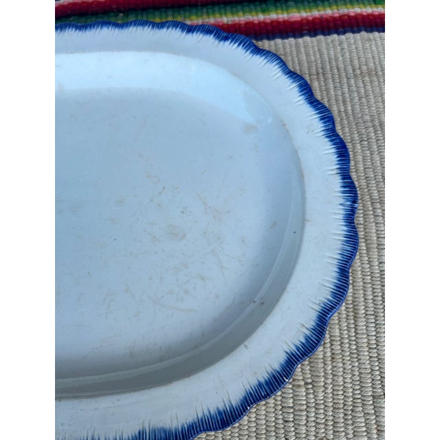 Antique Pearlware Blue Feather Edge Platter, Circa 1820’s For Sale - Image 10 of 12