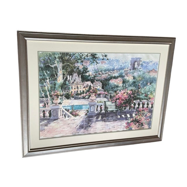 Late 20th Century Original Signed Marilyn Simandle Painting Parisian Landscape For Sale - Image 4 of 10