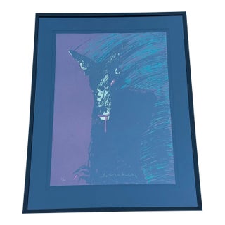 Late 20th Century Fritz Scholder “Portrait of Werewolf” Lithograph, Framed For Sale