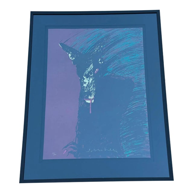 Late 20th Century Fritz Scholder “Portrait of Werewolf” Lithograph, Framed For Sale