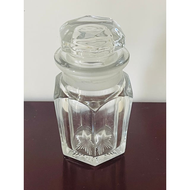 Antique Bohemian cut glass 5” perfume or apothecary bottle. Decorative and collectible piece.