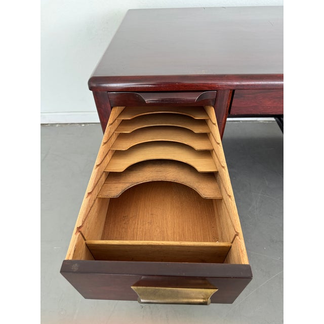 Wood 1960s Vintage Jasper Furniture Mid-Century Modern Typewriter Desk For Sale - Image 7 of 10