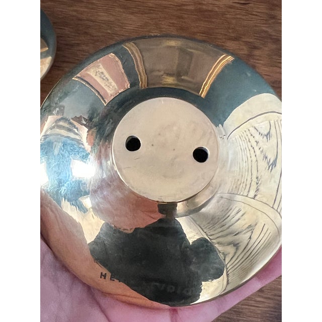 Hein Studio Solid Brass Candle Holders Set of 4, Scandinavian Modern Candlesticks For Sale - Image 13 of 17