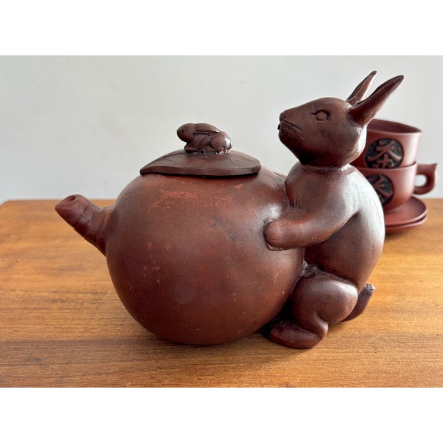 Chinoiserie Vintage Chinese Yixing Zisha Tea Set - 6 Pieces For Sale - Image 3 of 9