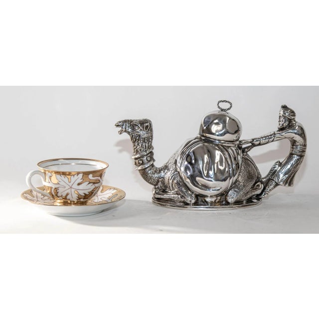 French Silver-Plated Karawan Camel Teapot by Mariage Frères, Paris, 1990s For Sale In Palm Springs - Image 6 of 12