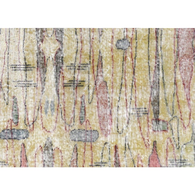 This vintage Turkish mid-century modern rug, handwoven with wool on a cotton foundation in the Sparta region of Western...