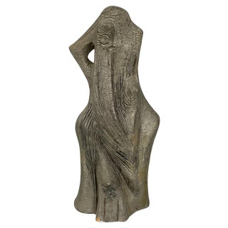 Italian Modern Abstract Sculpture in Dark Gray Terracotta by Edmondo Cirillo, 1968 For Sale