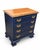 A classic Ethan Allen four-drawer chest reimagined with a sophisticated navy blue painted finish and warm wood top....
