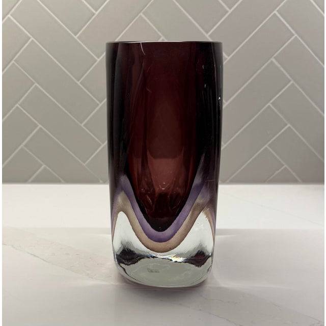 Glass Global Views Borealis Amethyst Polish Art Glass Vase For Sale - Image 7 of 12