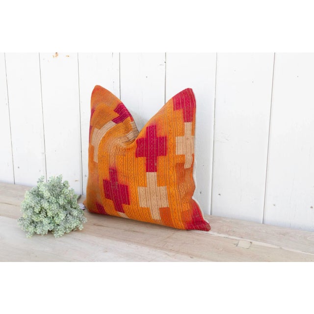 Carmel Silk Phulkari Pillow For Sale - Image 4 of 9