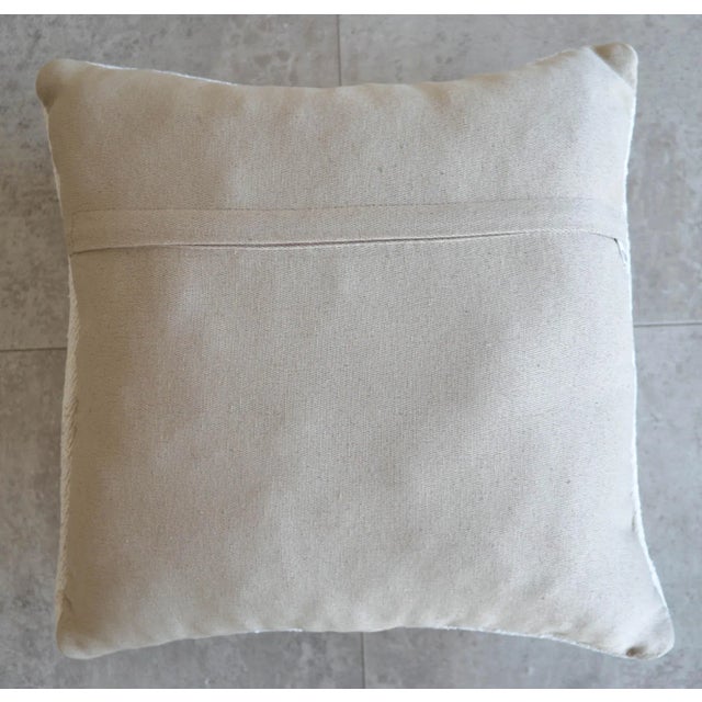 Vintage Handmade Hemp Kilim Rug Pillow Cover For Sale - Image 4 of 5