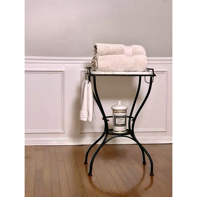 Art Deco Iron and Marble Industrial Table for Kitchen, Bathroom, Patio, 1930s For Sale - Image 15 of 17